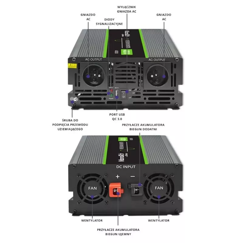 Qoltec Monolith Adaptador/conversor de corrente automóvel 4000 W Preto