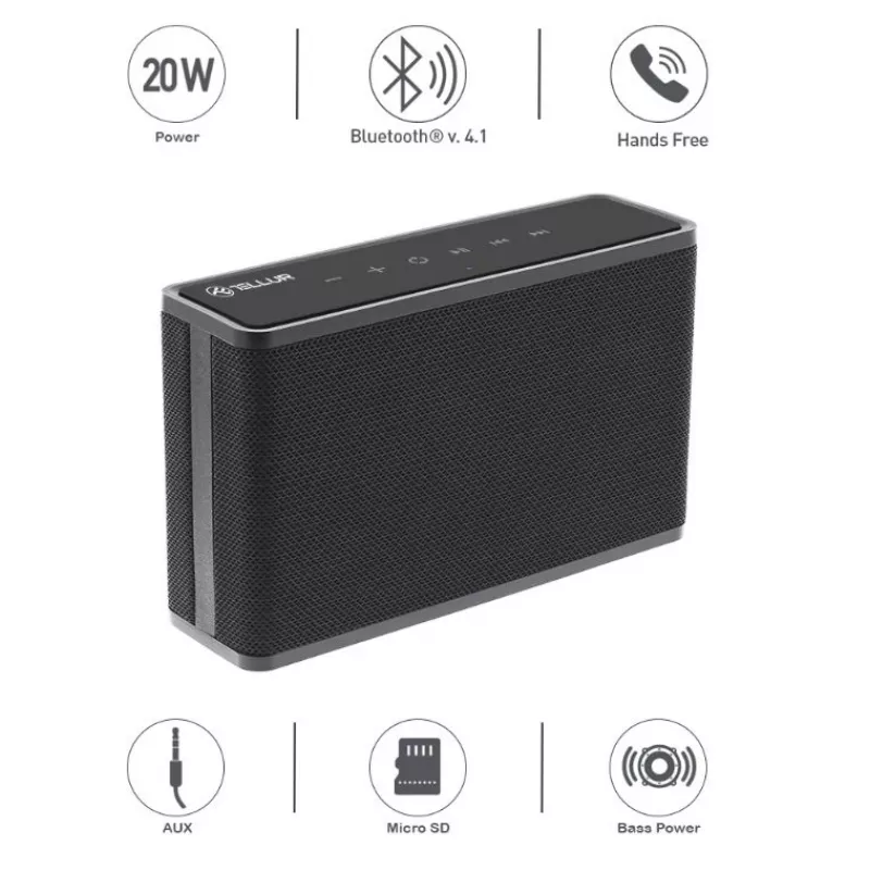 Coluna portátil Bluetooth Tellur Apollo preta