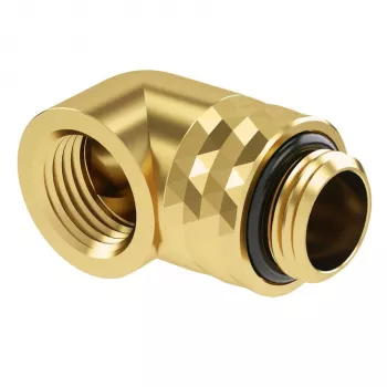 Adaptador Barrow G1/4 polegadas 90° rotativo rosca macho para rosca fêmea TDWT90-V2.5 dourado