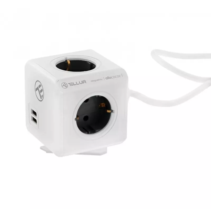 Extensão elétrica Tellur Power Cube Extended 4 tomadas 2 portas USB