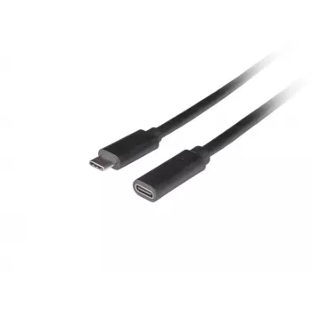 Cabo USB LANBERG CA-USBE-20CC-0015-BK USB-C para USB-C 1,5 m, USB 3.2 Gen 1 (5 Gbit/s), contactos dourados, preto