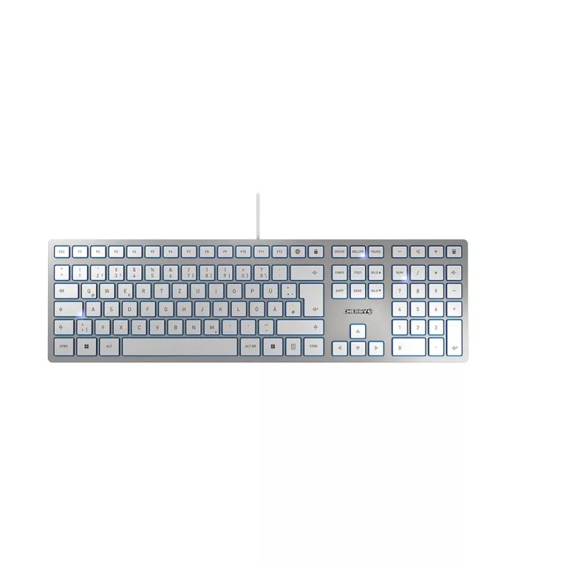 Teclado CHERRY KC 6000 fino universal USB QWERTZ alemão prateado