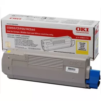 Toner OKI 43865721 até 6000 páginas amarelo
