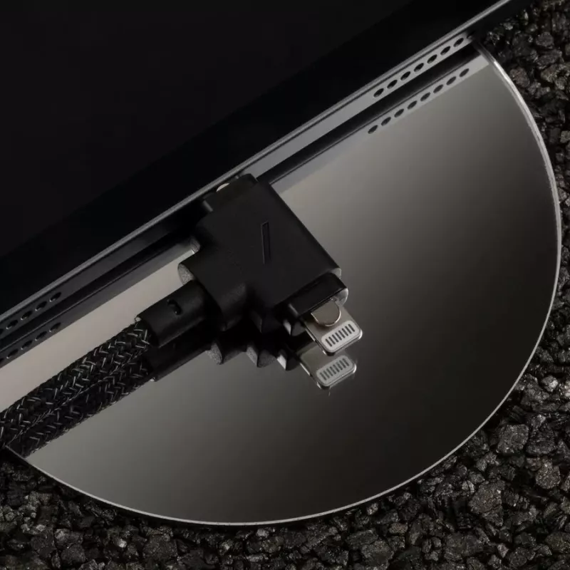 Cabo de carregamento e dados native union Belt Cabo Duo Pro USB-C para USB-C e Lightning preto