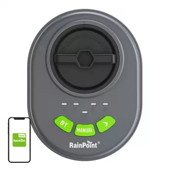 Controlador de rega RainPoint HIC406B — controlo por Bluetooth e app de 4 zonas