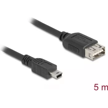 Cabo USB DeLOCK USB 2.0 5m Mini-USB B USB A preto