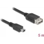 Cabo USB DeLOCK USB 2.0 5m Mini-USB B USB A preto