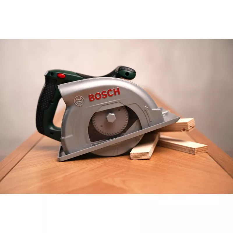 Theo Klein 8421 Serra circular Bosch I a pilhas com movimento rotativo, funções de luz e som I dimensões: 23 cm x 16 cm x 14,5 cm I brinquedo para