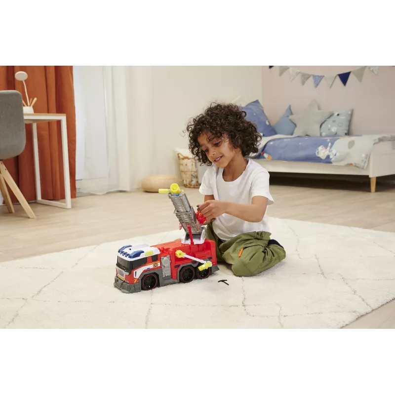 Carro de brincar bombeiros Dickie modelo 203307000 — a pilhas, a partir dos 3 anos, cores: preto/azul/vermelho/branco/amarelo