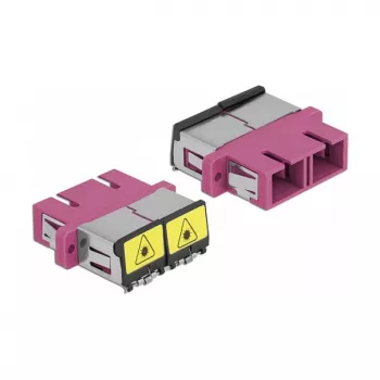 Acoplador de fibra ótica DeLOCK 86896 SC duplex fêmea para SC duplex fêmea multimodo violeta