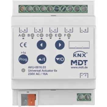 MDT Battery-0616.03 atuador universal 6 vias 4TE REG 16A 230VAC 100µF 15EVG (Battery-0616.03)
