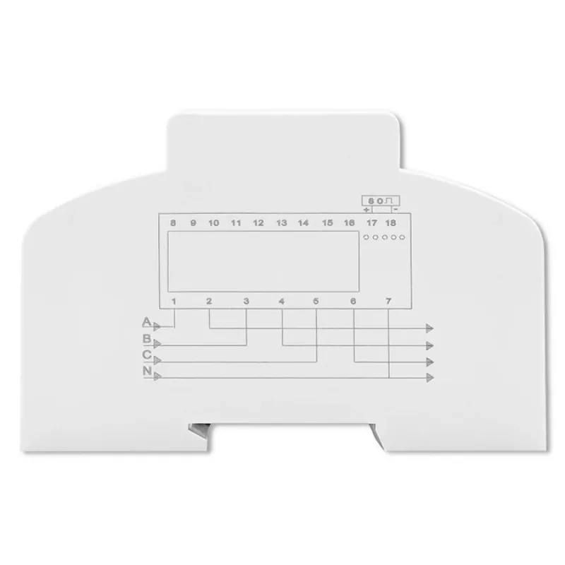 Contador eletrónico bidirecional trifásico Qoltec | Contador de consumo de energia para calha DIN | 400V | 100A | LCD | 4P