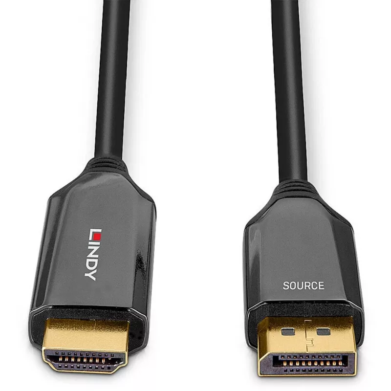 Lindy cabo ativo DisplayPort 1.4 para HDMI 8K60 de 3 m, 3 m, DisplayPort, HDMI, ficha, ficha, reto