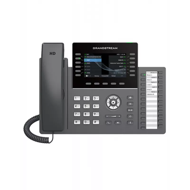 Telefone IP Grandstream Networks GRP2636 preto 12 linhas LCD Wi-Fi