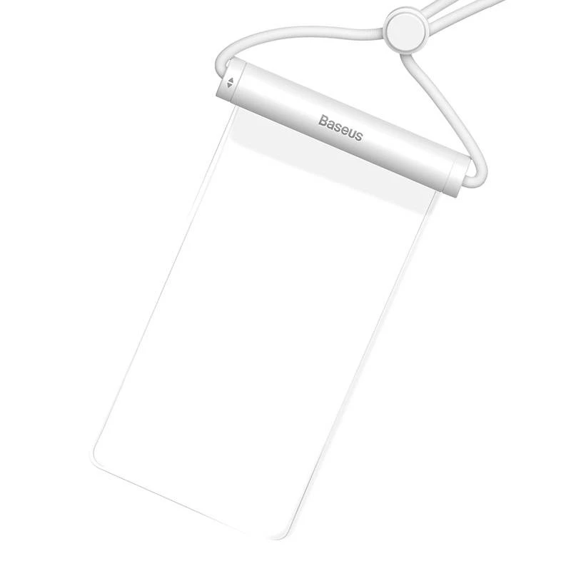 Capa impermeável para telemóvel Baseus AquaGlide com fecho deslizante cilíndrico (branco)