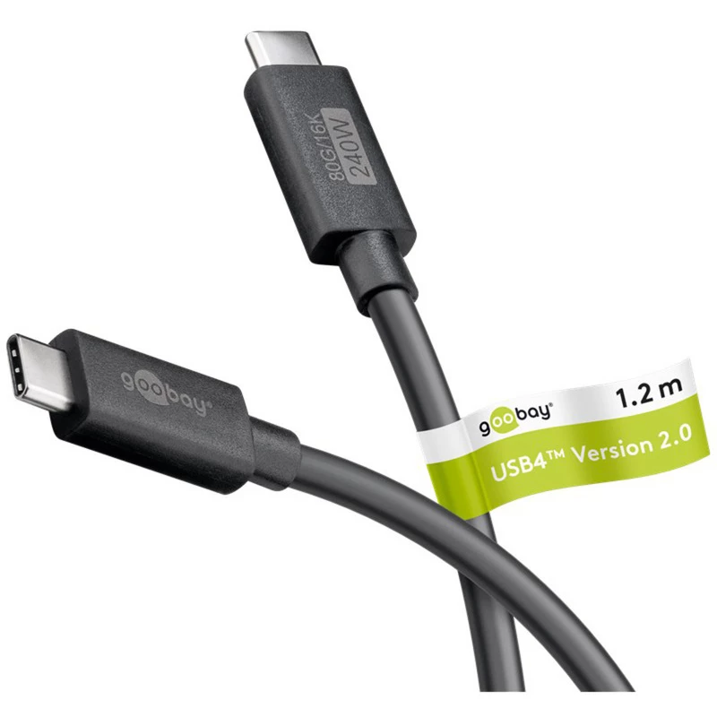 Cabo USB-C WENTRONIC USB4 Gen4 1.2m — suporta 16k@60Hz e 4K@120Hz
