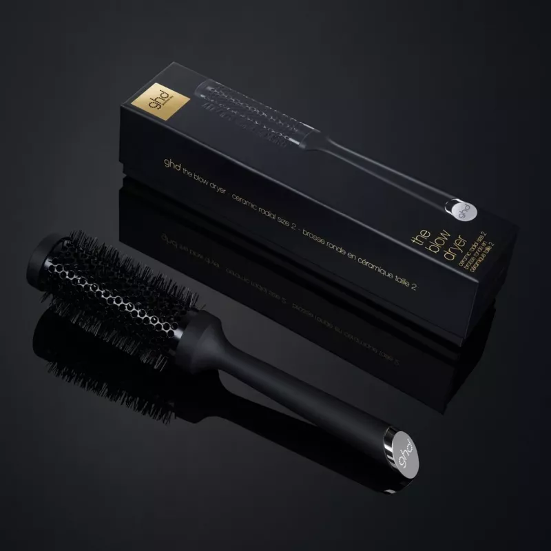 Escova de cabelo redonda GHD preta