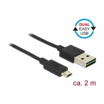 Cabo USB DeLOCK 83850 USB 2.0 2 m USB A para Micro-USB B preto