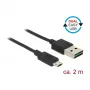 Cabo USB DeLOCK 83850 USB 2.0 2 m USB A para Micro-USB B preto