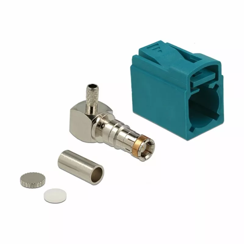 Delock 89723 FAKRA Z fêmea 90° para crimpar, Water Blue