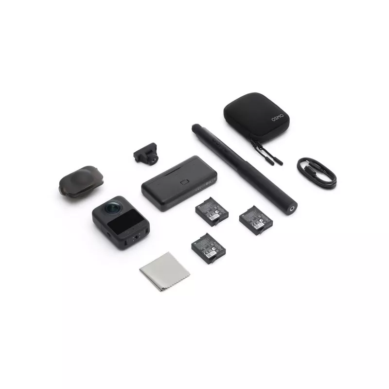 DJI Osmo 360 Adventure Combo CP.OS.00000442 câmara de ação 8K 360°, 120 MP, CMOS de 1/1,1 polegadas, ecrã de 2 polegadas, 128 GB, Wi-Fi, IP68