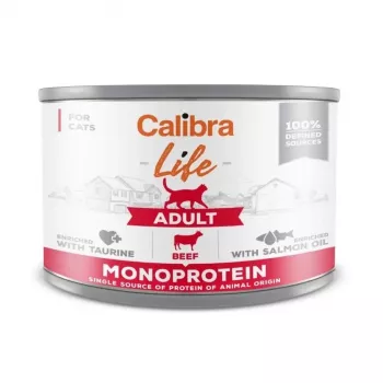 Comida húmida para gatos Calibra Life Adult Beef saco de 200 g — alimento completo para gatos adultos, 78 % de humidade, 9,5 % de proteína