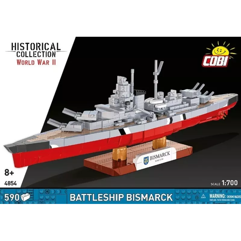 Conjunto de construção Cobi Couraçado Bismarck modelo, 590 peças