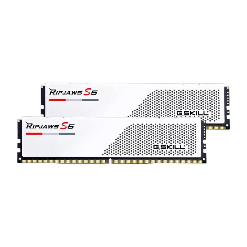 DIMM 32 GB DDR5-5600 (2x 16 GB) Dual-Kit, memória branca, F5-5600J4040C16GX2-RS5W, Ripjaws S5, INTEL XMP