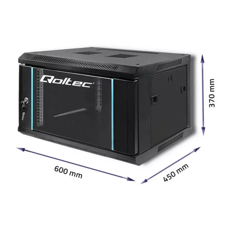 Armário RACK 19 Qoltec 54462 | 6U | 600 x 370 x 450