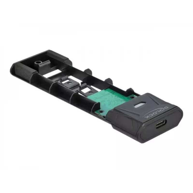 Caixa externa USB Type-C combo DeLOCK para SSD M.2 NVMe PCIe ou SATA - Caixa de armazenamento - M.2 - Cartão M.2 NVMe / SATA 10Gb/s - USB 3,2 (Gen 2) (4263