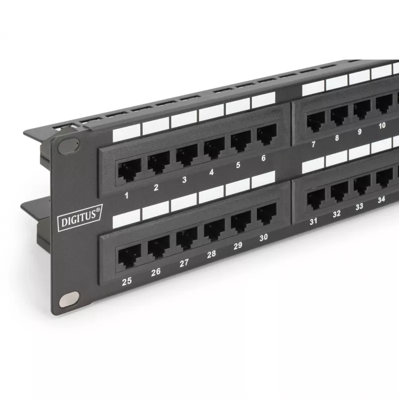 DIGITUS - Patch Panel - RJ-45 X 48 - cinzento, RAL 7035 - 2U - 48 portas (DN-91648U)