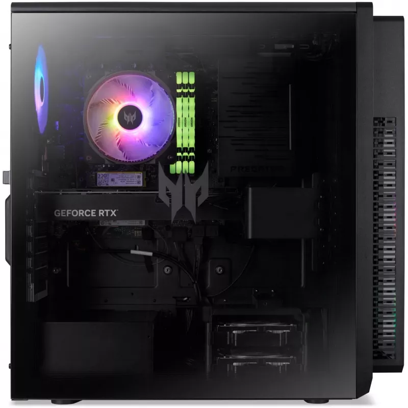 PC de secretária Acer Predator PO5-660 — Intel Core Ultra 7 265F 5,3 GHz, 32 GB DDR5, 2 TB SSD, NVIDIA GeForce RTX 5070, Windows 11 Home, preto