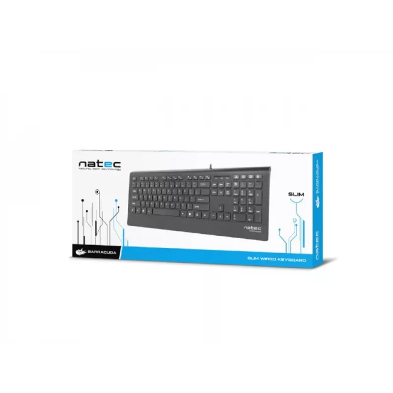 Natec Barracuda - teclado - US - preto - teclado - inglês US - preto