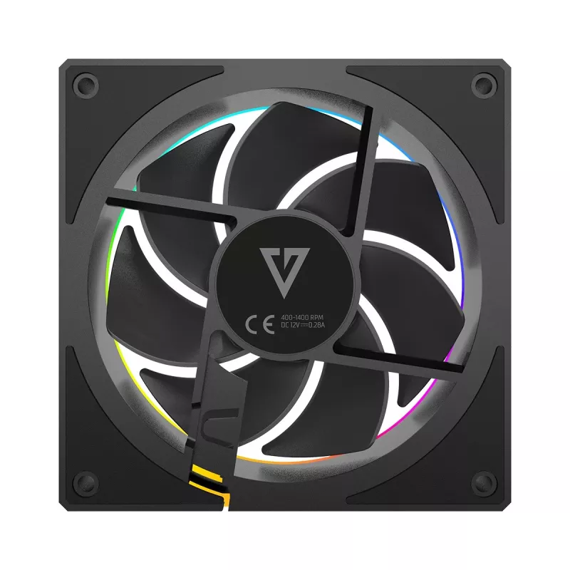 Ventoinha para caixa MODECOM VOLCANO LOOP 120 ARGB, 120 mm, PWM, 400–1400 rpm, preta