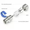 Tomada IEC/coaxial de instalação fácil (prateado/azul, 6,5 - 8,0 mm)