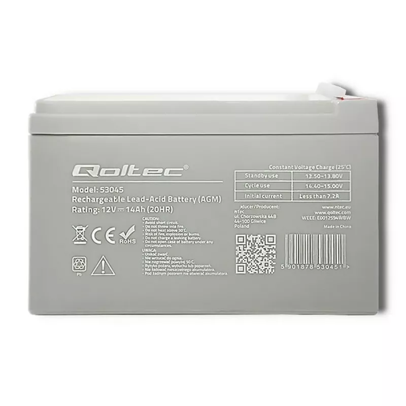 Qoltec 53045 Bateria AGM 12V 14Ah
