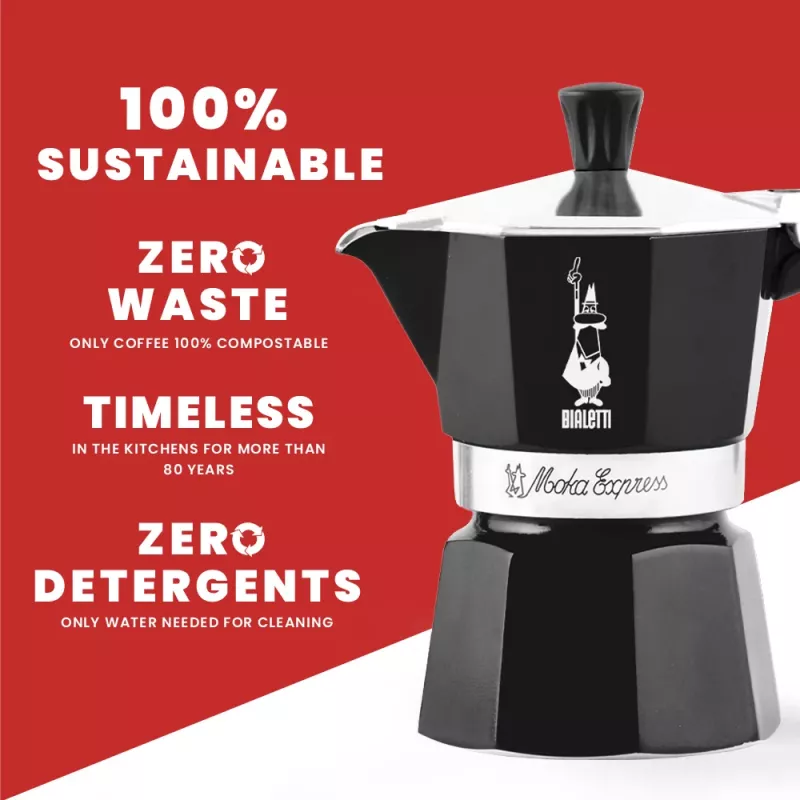 Cafeteira Moka Bialetti Moka Express preto