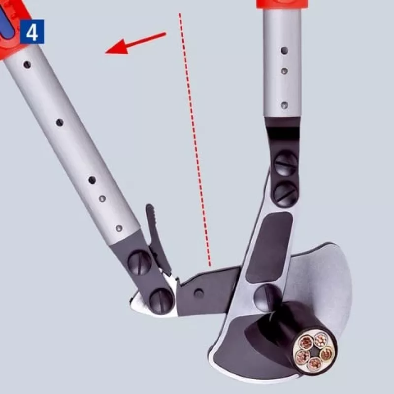 Tesoura para cabos Knipex 9532038, ferramenta de corte por catraca para cabos