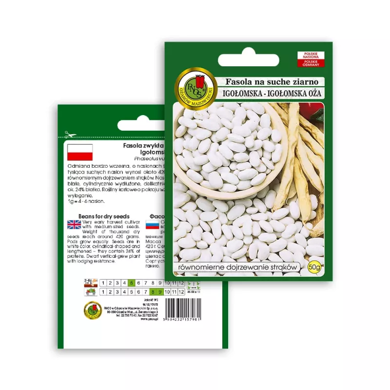 PNOS feijão seco Iglomska sementes, 50 g