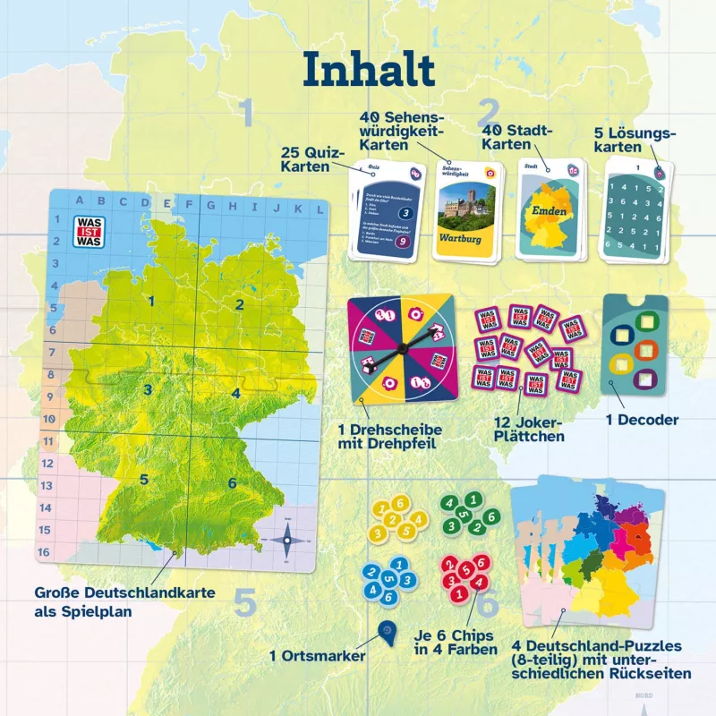 WAS IST WAS - Entdecke Germany, jogo de tabuleiro