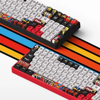 Teclado Ducky IQUNIX F97 Graffiti Blaze teclado gaming sem fios, RGB, switches Moonstone-Turbo