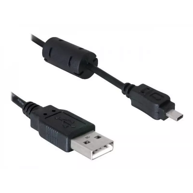 DeLOCK 82414 Cabo USB para conector de câmara digital (Nikon 8 pinos UC-E6), 1,83 m, preto