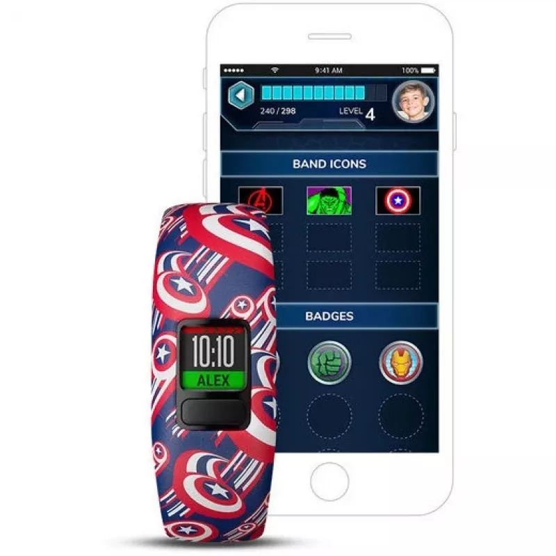 Garmin vivofit jr. 2 Marvel Captain America pulseira de atividade para crianças