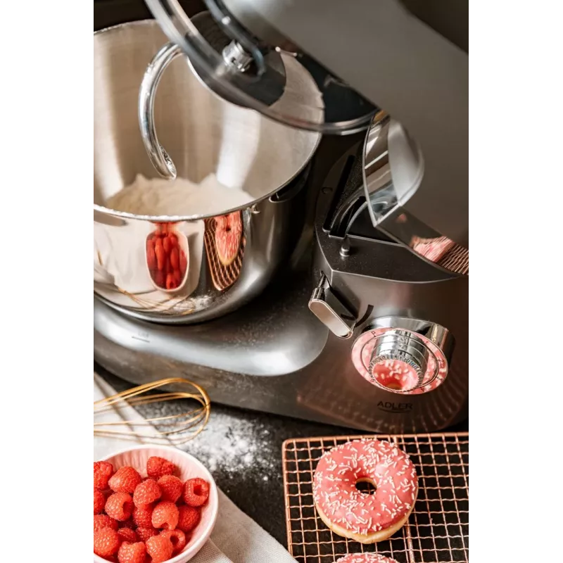 Robot de cozinha Adler AD 4221 — tigela de aço inoxidável de 7 L, 1200 W, 6 velocidades, movimento planetário