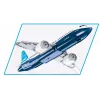 Conjunto de montagem Cobi Boeing 737-8 — 340 peças, idade recomendada 7+, azul e branco