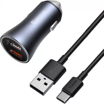 Carregador de automóvel para telemóvel Baseus TZCCJD-A0G 40W cinzento-escuro