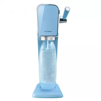 Máquina de gaseificar SODASTREAM Art Blue Steel — garrafa de plástico de 1 L, carbonatador de 60 L, 173×245×430 mm
