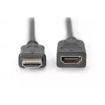 Cabo de extensão HDMI High Speed - HDMI com Ethernet Digitus ASSMANN - HDMI (F) para HDMI (M) - 5 m - isolamento triplo - preto (AK-330201-050-S)