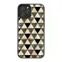 Capa de proteção iKins para Apple iPhone 12 / 12 Pro — padrão de pirâmides, preto