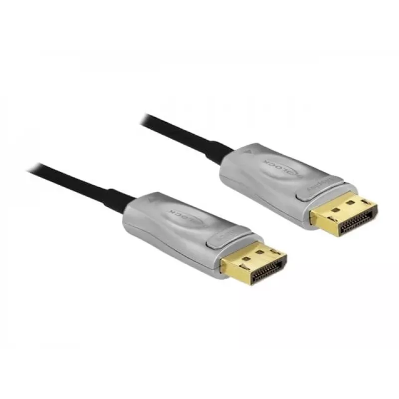 DeLOCK - Cabo DisplayPort - DisplayPort (M) para DisplayPort (M) - DisplayPort 1,4 - 15,0 m - suporta 8K UHD (7680 x 4320) - preto (85886)